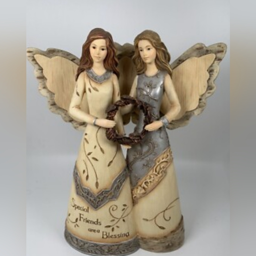 Element Angel Figurine with Cream and Brown Details